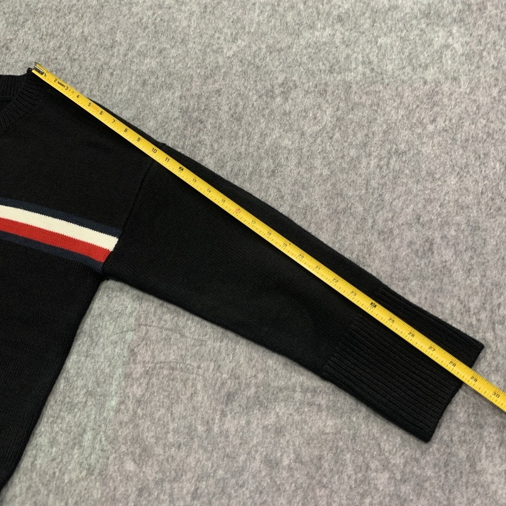 NWT Tommy Hilfiger Women's Navy Blue Pullover Sweater Stripes Logo - Size L - Picture 9 of 11